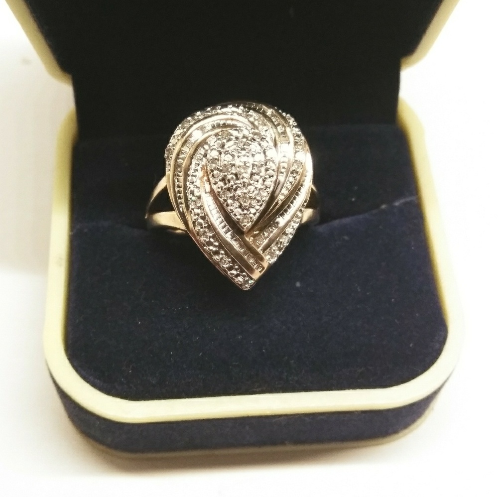 14k over silver diamond ring size 7